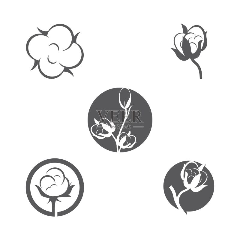 棉花矢量图标模板图标素材