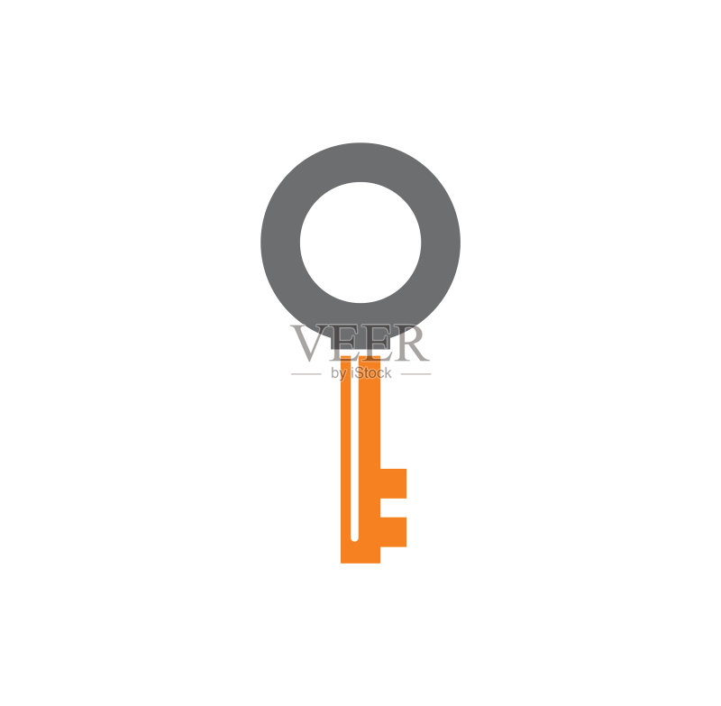 用于图形和网页设计的背景钥匙图标。 用于Web或移动应用程序的创意插图概念符号图标素材