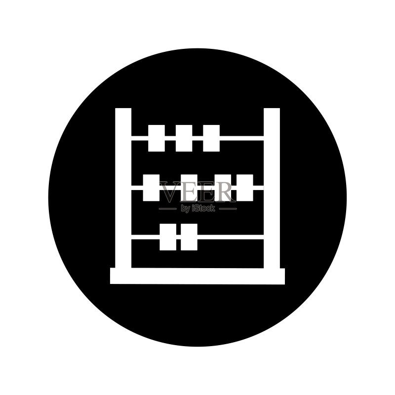 算盘图标,计算数学/黑色版图标素材