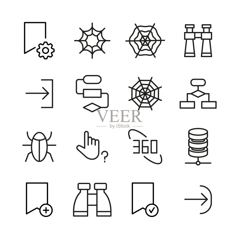 Web相关矢量线性图标合集图标素材