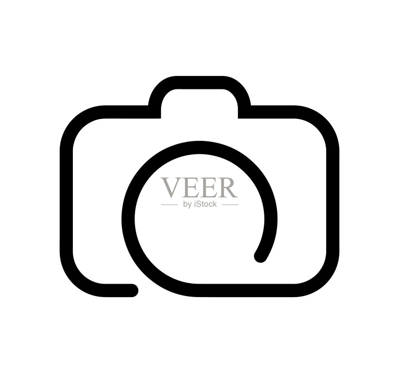 白色背景上的照片相机图标图标素材