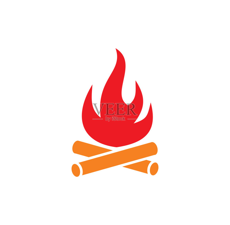 用于图形和网页设计的火焰相关图标背景。适用于网页或移动应用程序的创意概念符号插图。图标素材