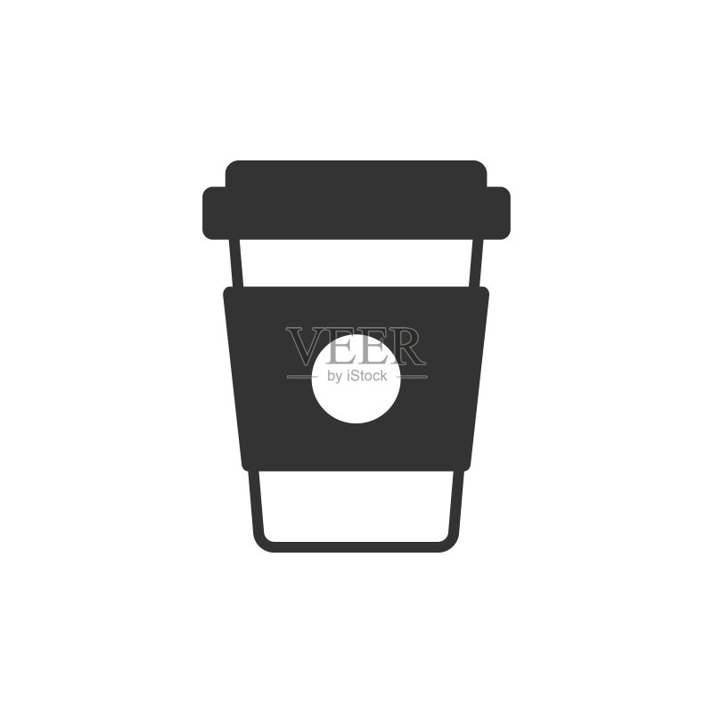 白色背景上的咖啡杯图标矢量插画图标素材