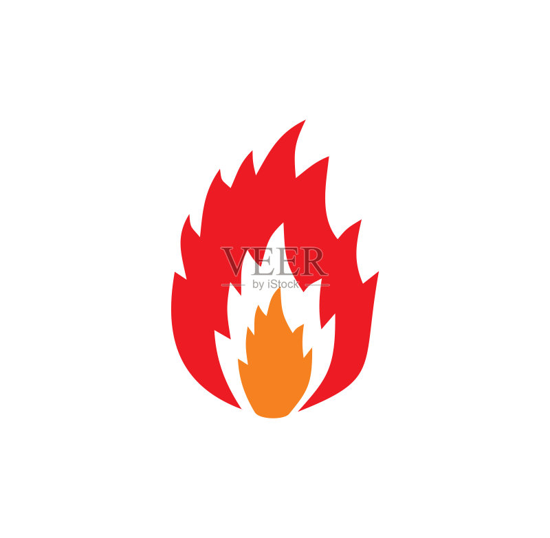 用于图形和网页设计的火焰相关图标背景。适用于网页或移动应用程序的创意概念符号插图。图标素材