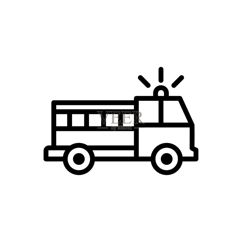 流行的消防车图标图标素材