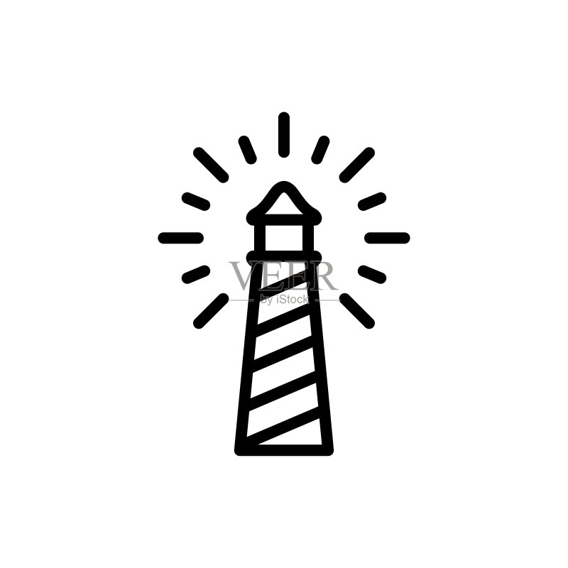 潮流灯塔建筑图标图标素材