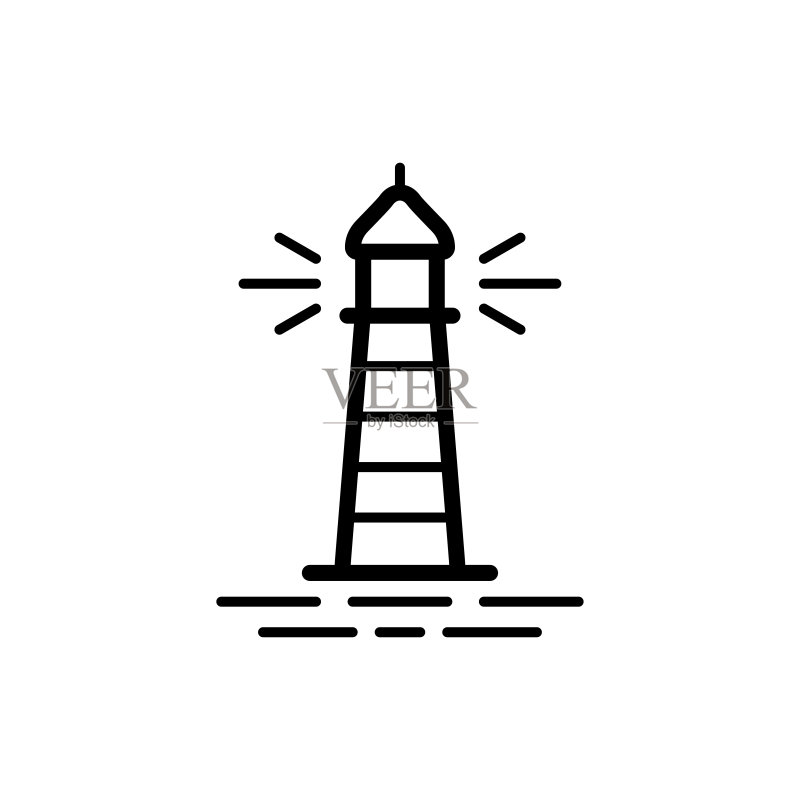 潮流灯塔建筑图标图标素材