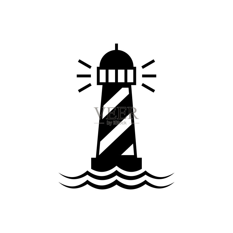 潮流灯塔建筑图标图标素材