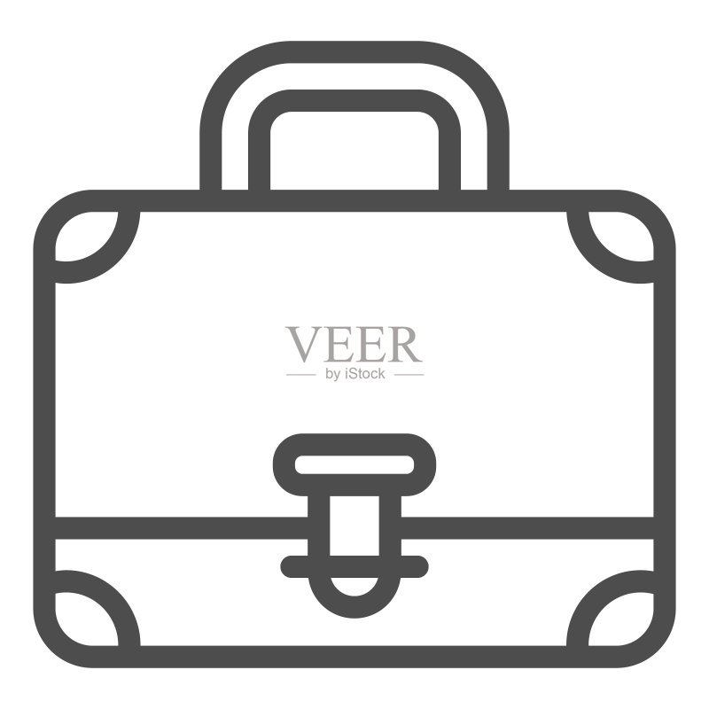 手提箱或公文包线性图标图标素材