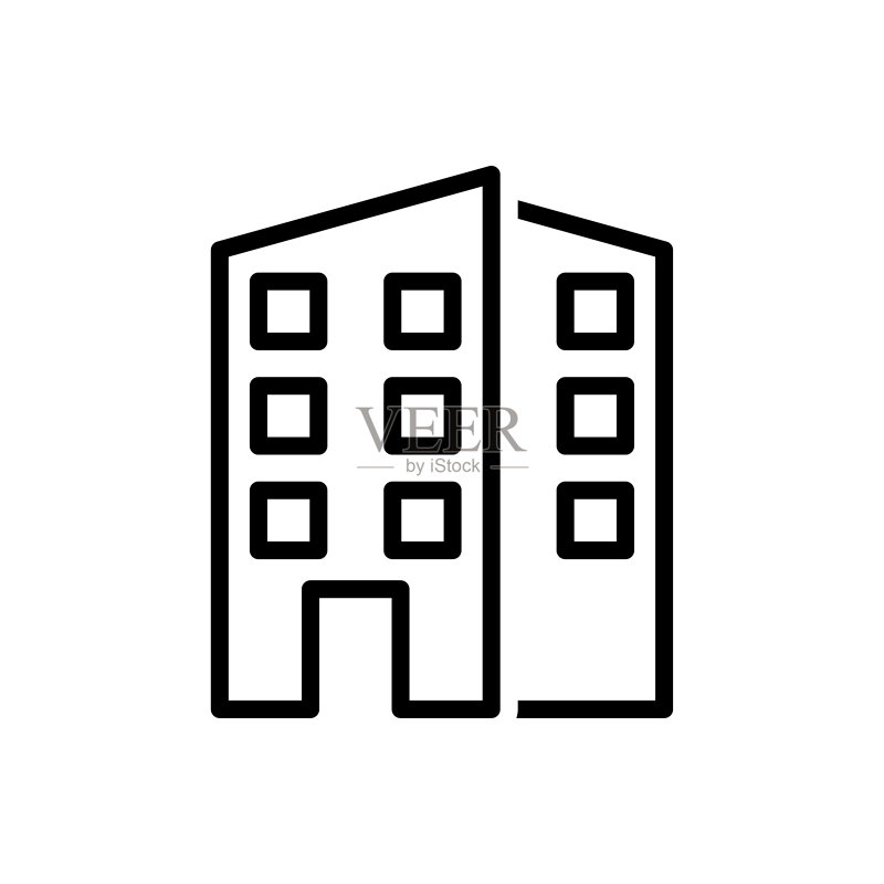 时尚办公室建筑图标图标素材