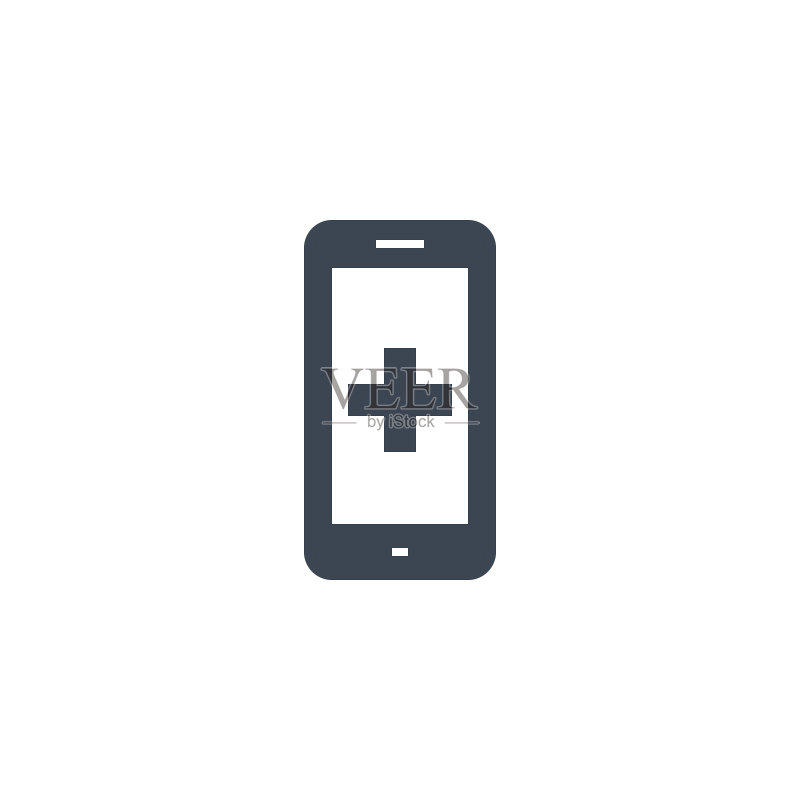 带医疗App的智能手机矢量字形图标图标素材