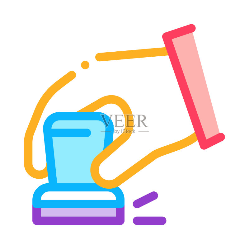 图章戒指手势矢量轮廓插图图标素材