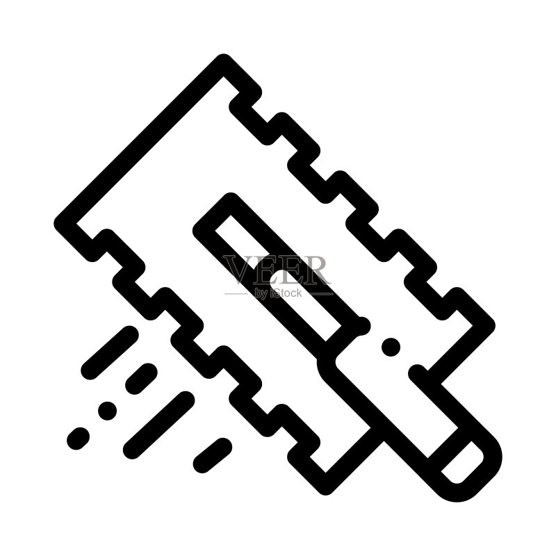 瓷砖刮刀图标矢量轮廓插图图标素材