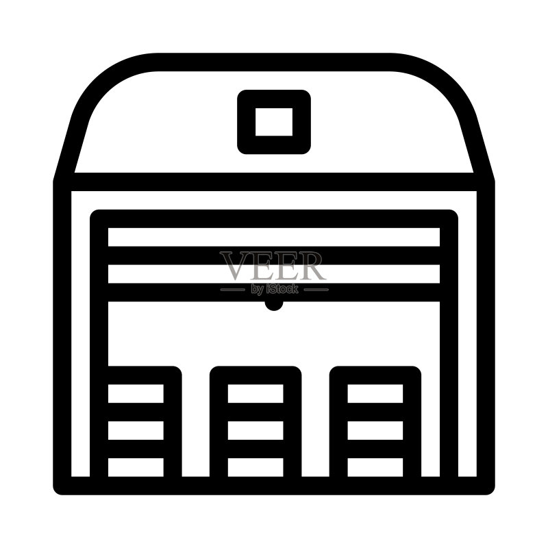 存储车库图标矢量轮廓插图图标素材