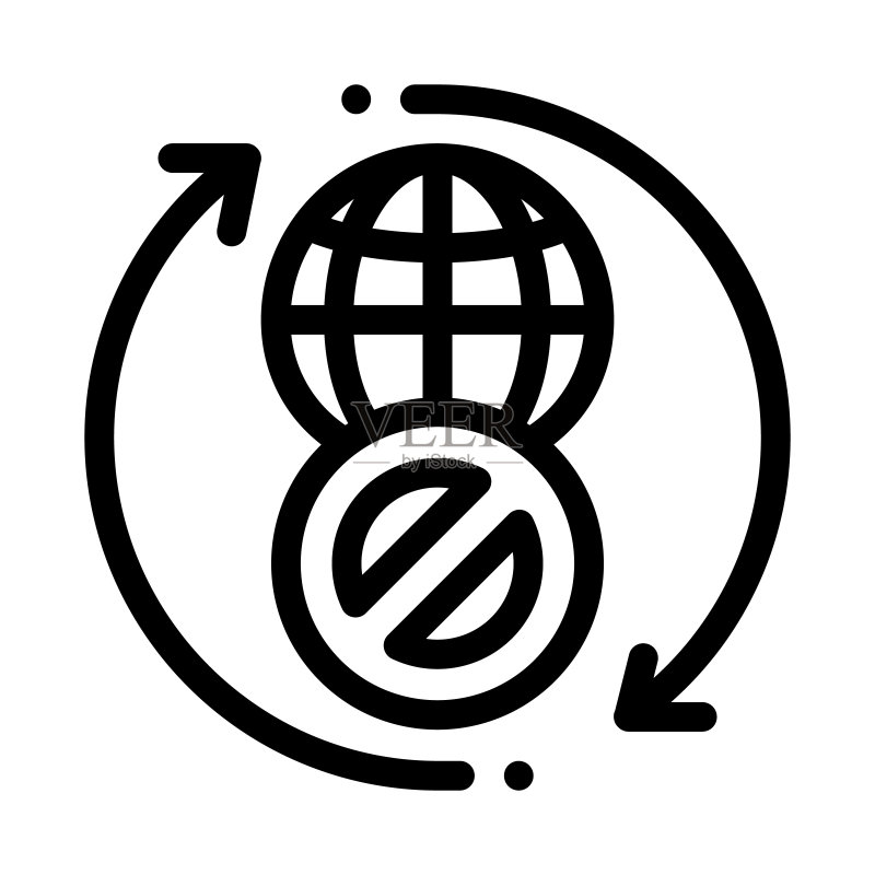 全球禁用图标矢量轮廓插图图标素材