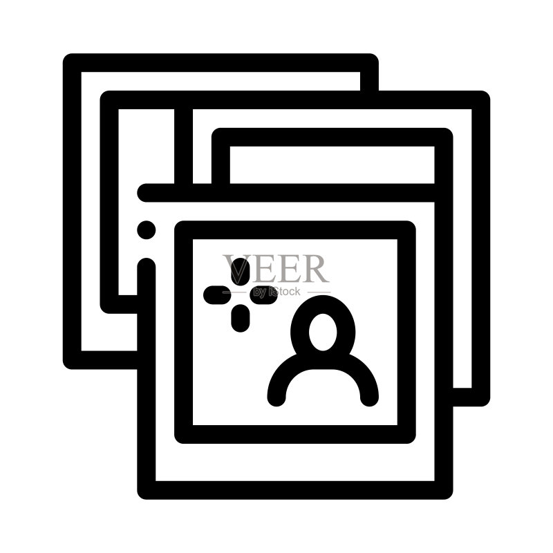 人物照片图标矢量轮廓图图标素材