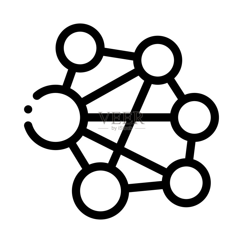 网格混乱图标矢量轮廓插图图标素材