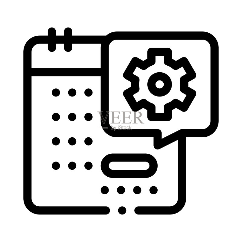 日历上的技术日图标矢量轮廓插图图标素材