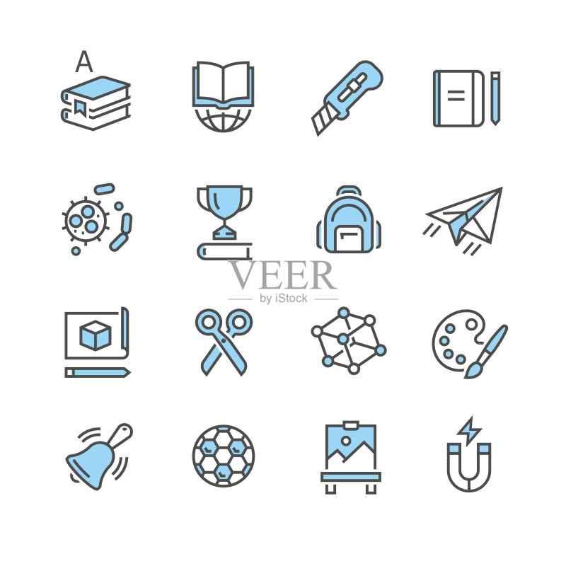 学校科目矢量图标图标素材