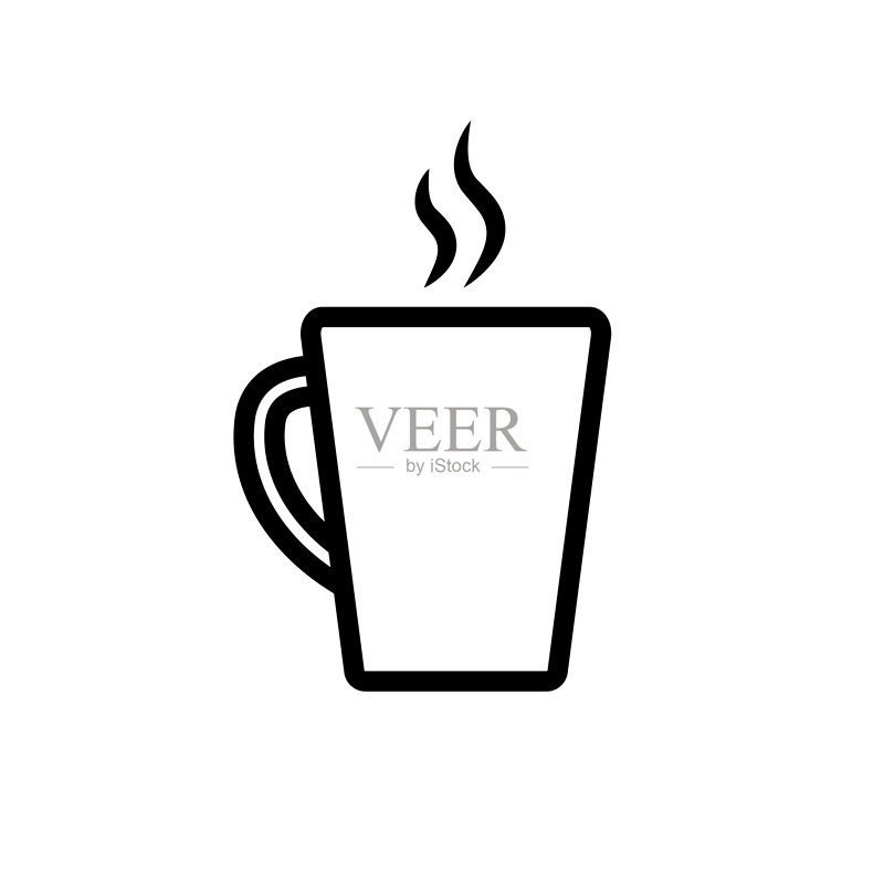 咖啡杯图标,白色背景上的logo图标素材