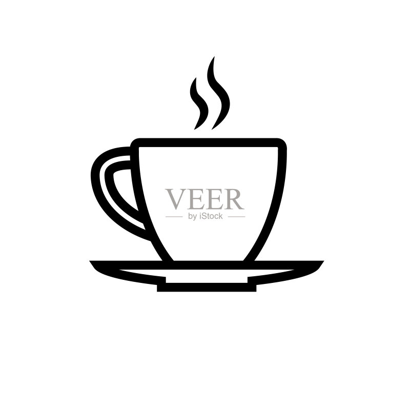 咖啡杯图标,白色背景上的logo图标素材