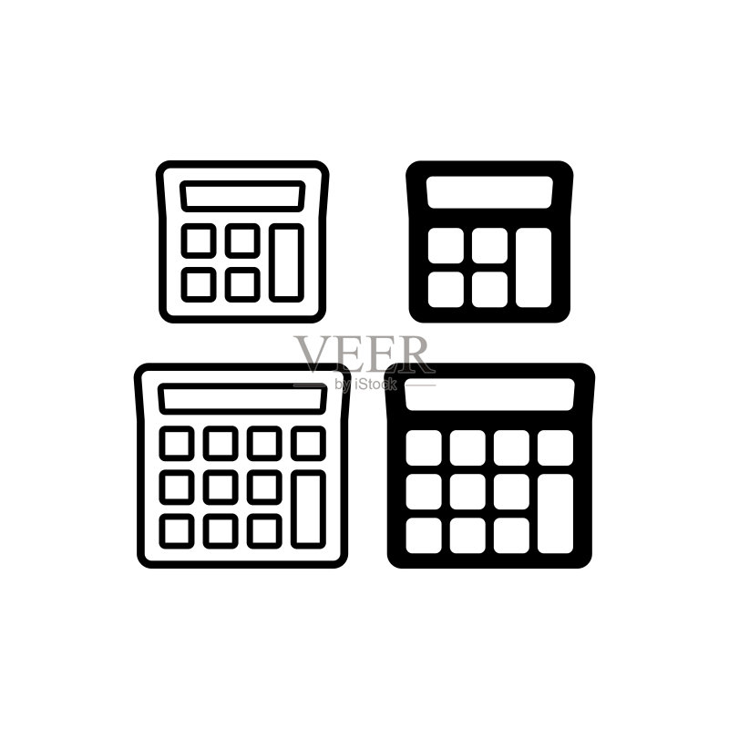 计算器图标矢量图,最佳扁平设计计算器图标图标素材