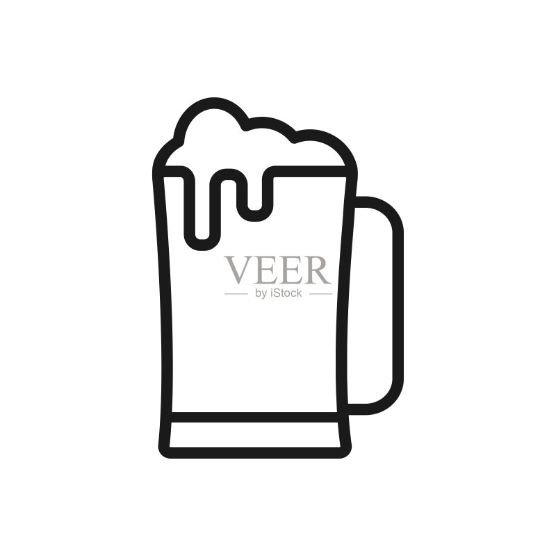 潮流扁平设计啤酒图标矢量图图标素材