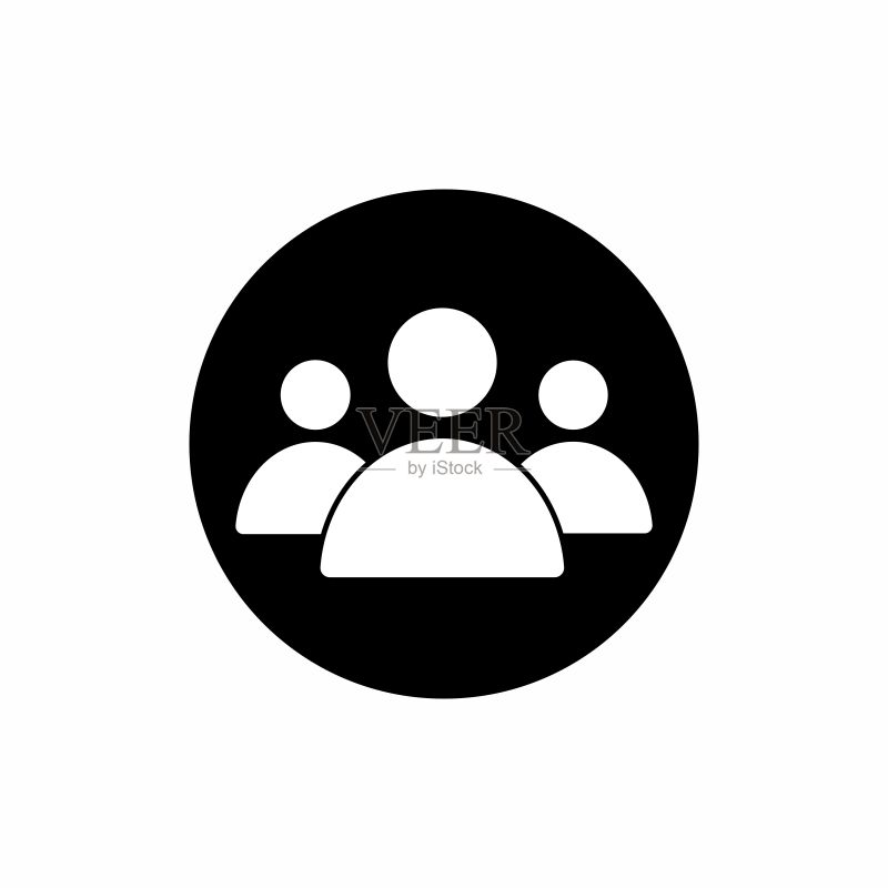 在白色背景上隔离的人员图标矢量设计图标素材