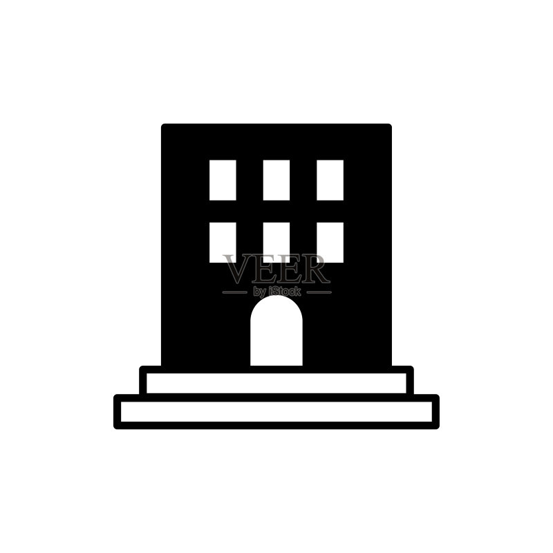 学校建筑图标扁平矢量模板设计图标素材