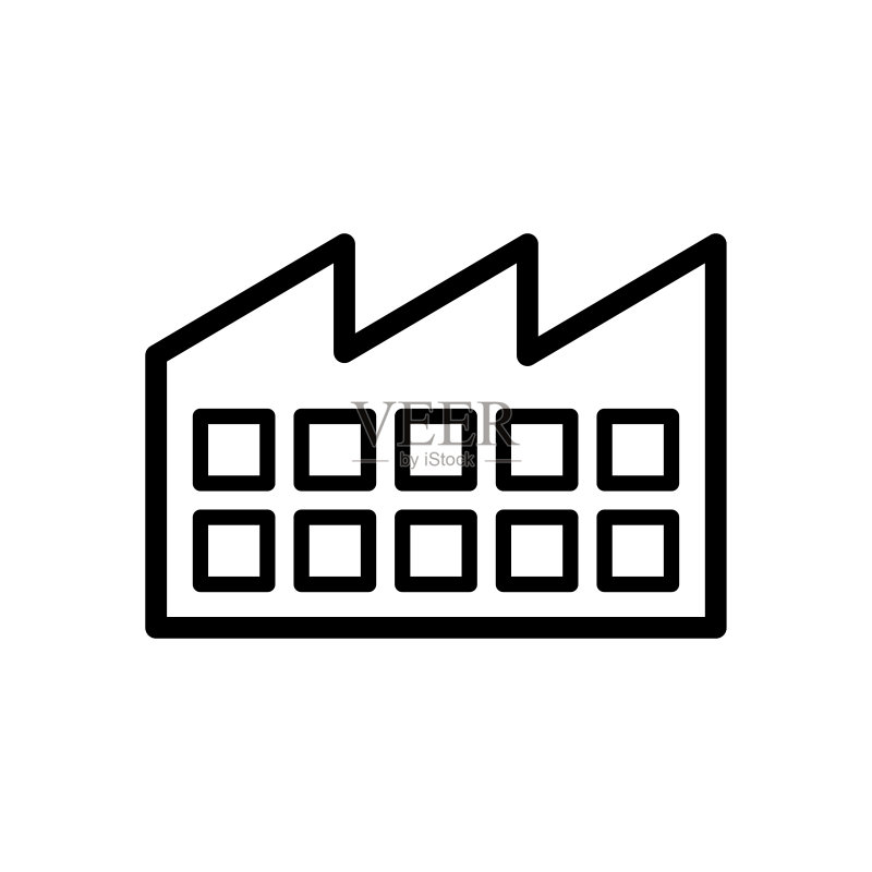 工厂图标扁平矢量模板设计图标素材