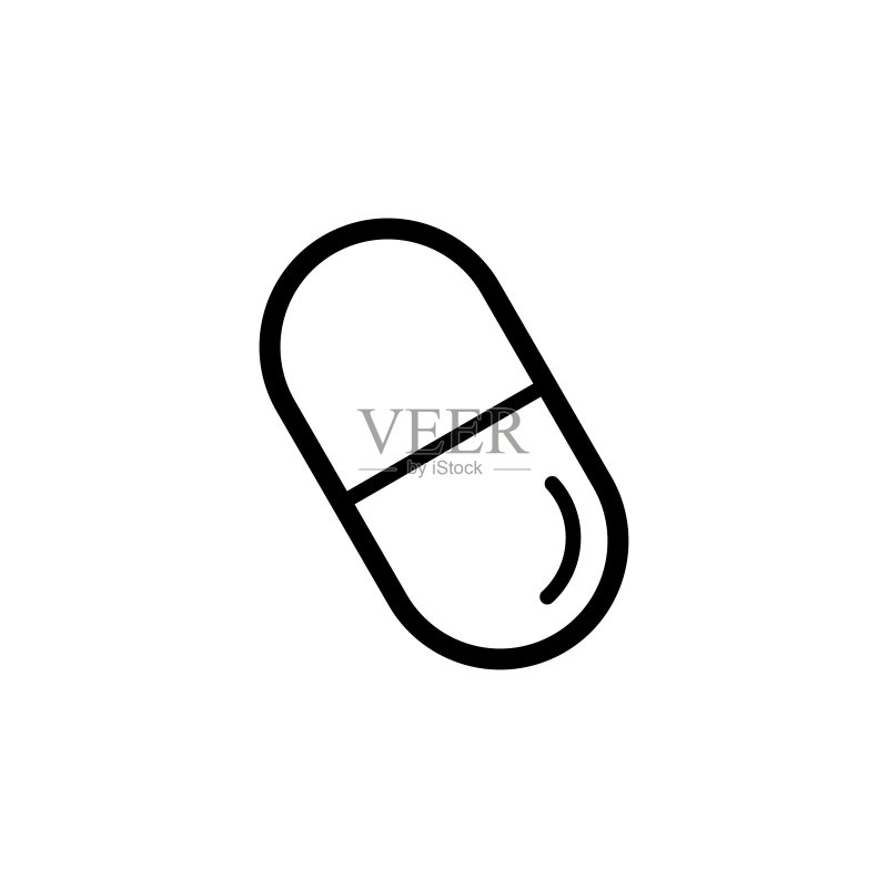 胶囊药丸图标扁平矢量模板设计图标素材