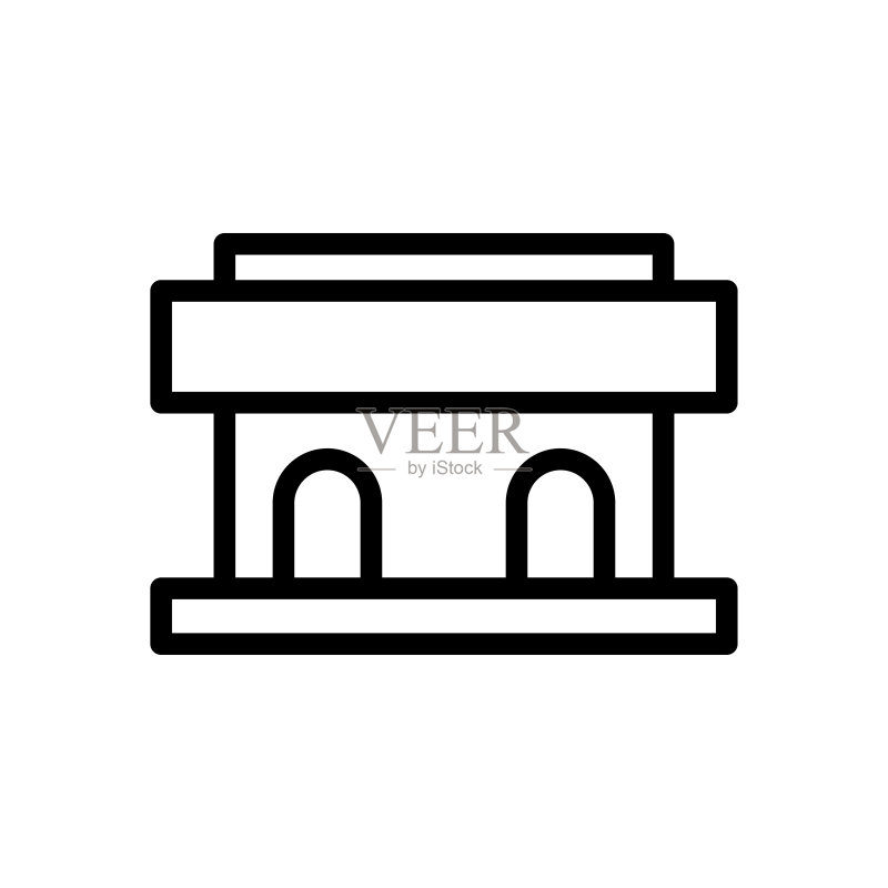 法院图标扁平矢量模板设计图标素材