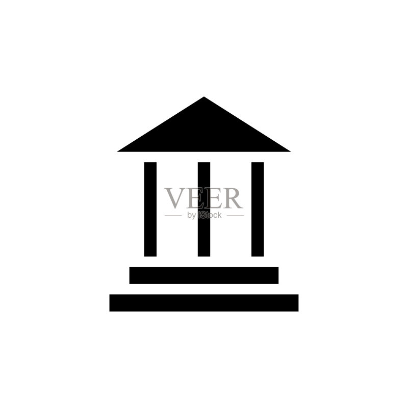 法院图标扁平矢量模板设计图标素材