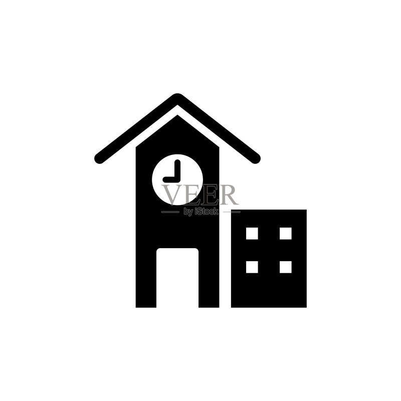 大学图标扁平矢量模板设计图标素材