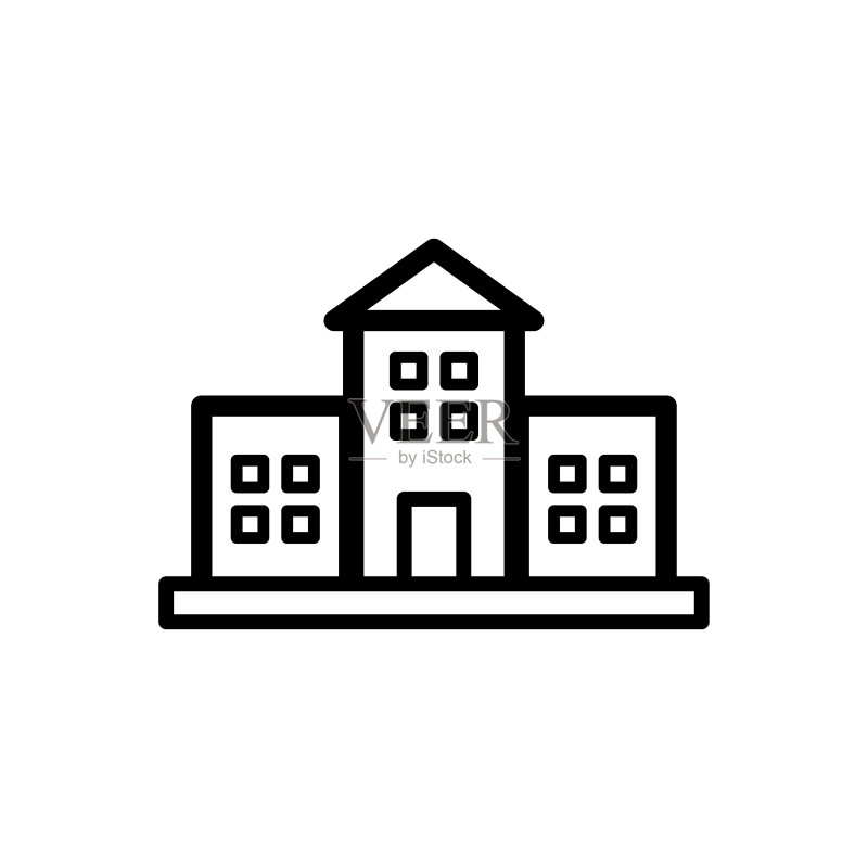 大学图标扁平矢量模板设计图标素材