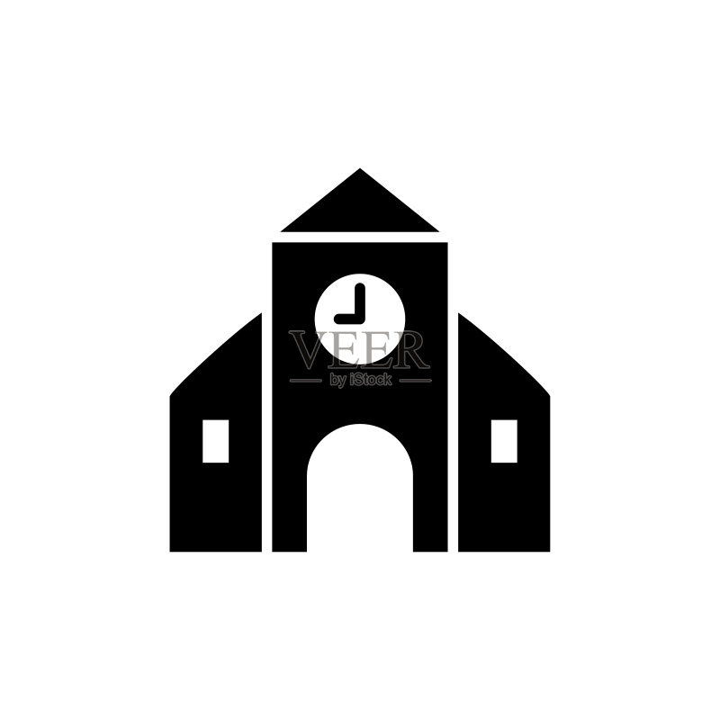 大学图标扁平矢量模板设计图标素材