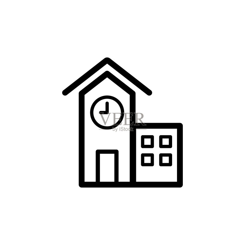 大学图标扁平矢量模板设计图标素材
