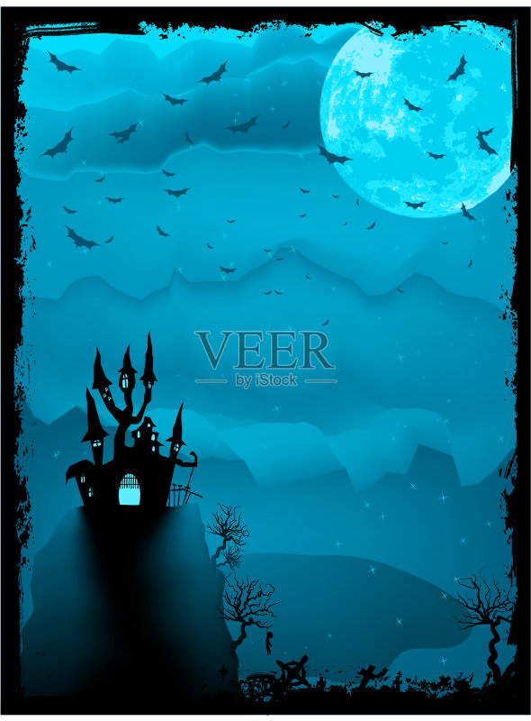 恐怖的万圣节作文恐怖。EPS 8正版插画素材