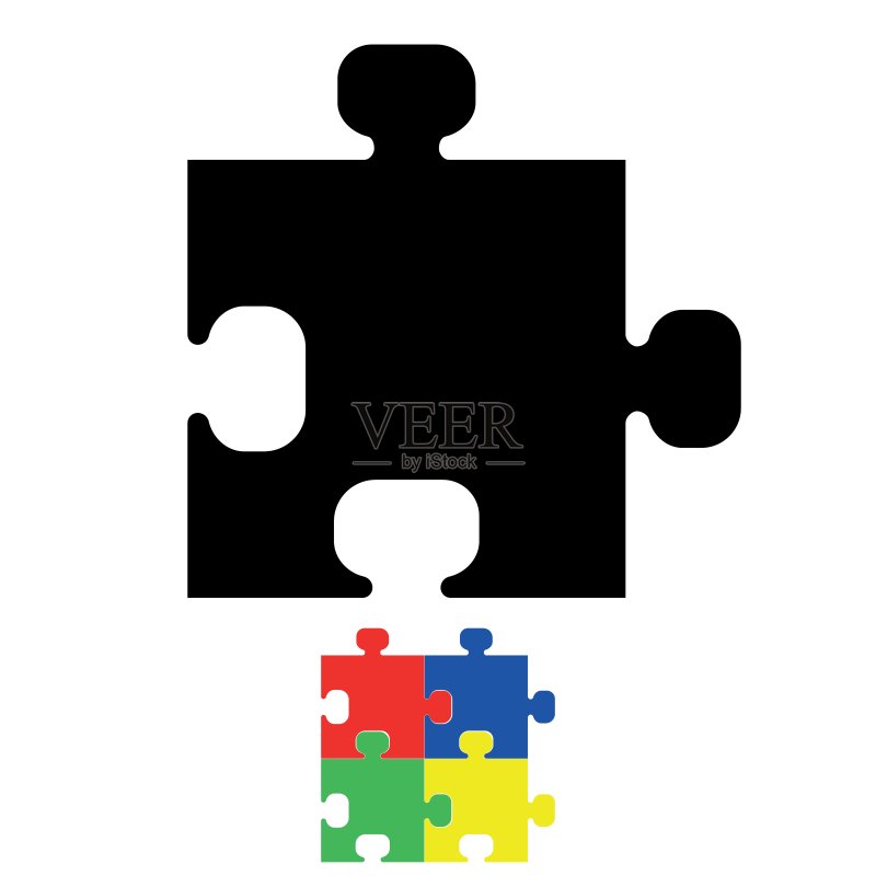 黑色拼图或拼图图标图标素材