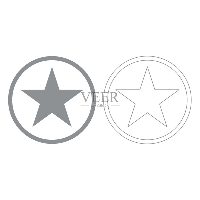 圆形灰色星星图标图标素材