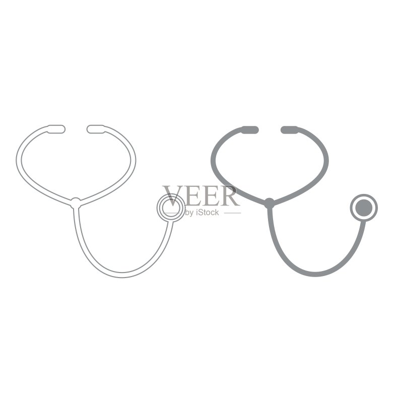 听诊器灰色图标合集图标素材
