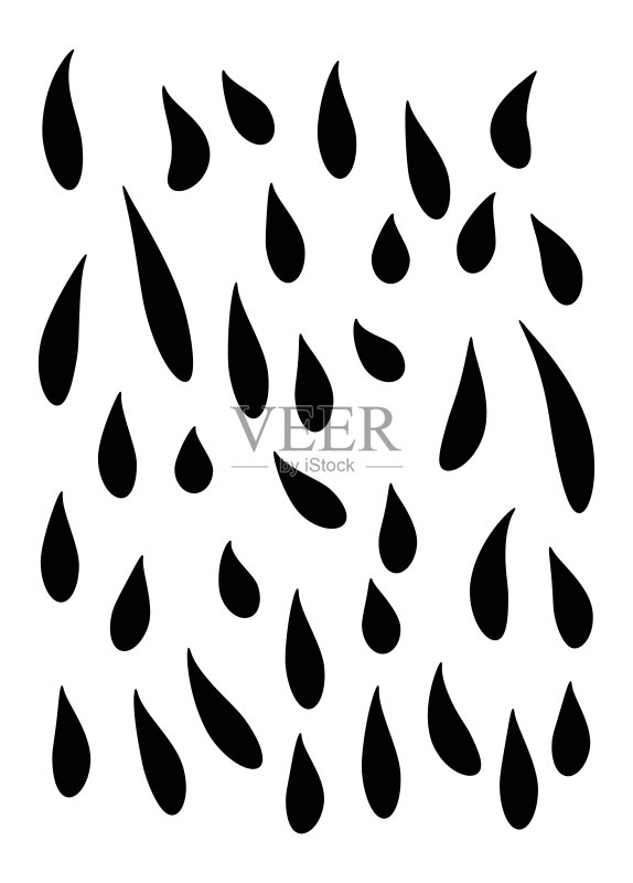雨滴,泪水矢量图标设计。白色背景上的精美插图图标素材