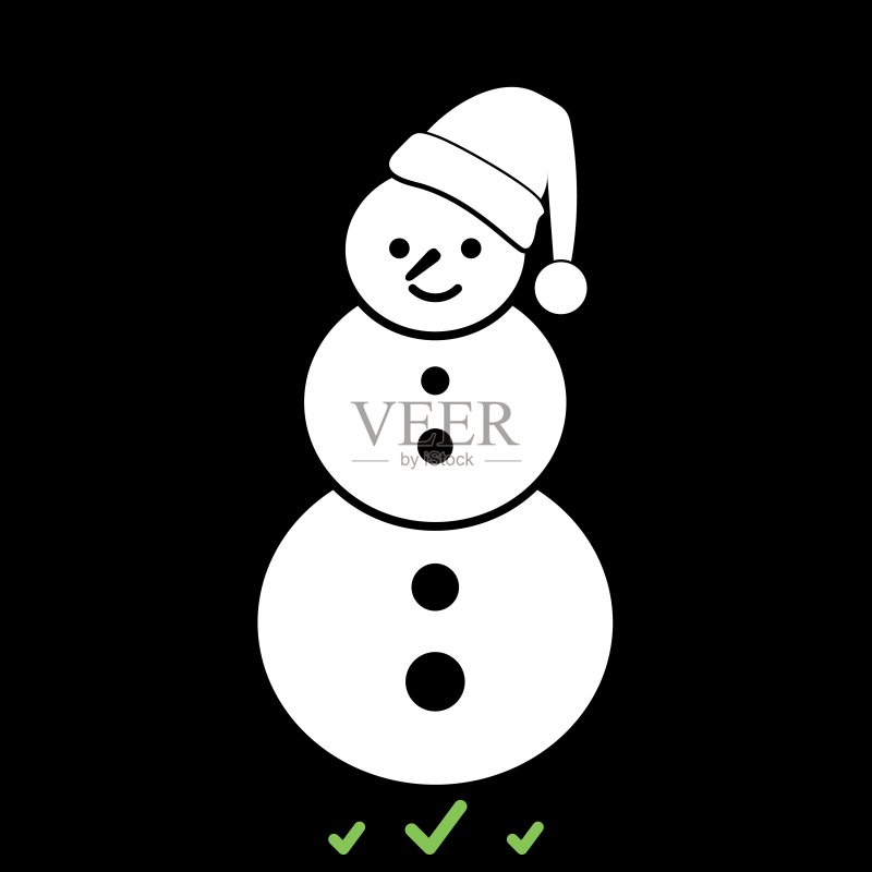 白色雪人图标图标素材