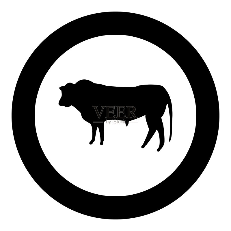 圆形黑色公牛图标图标素材