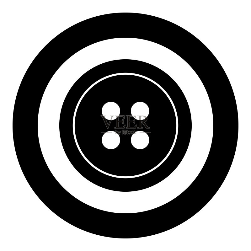 圆形服装纽扣黑色图标图标素材