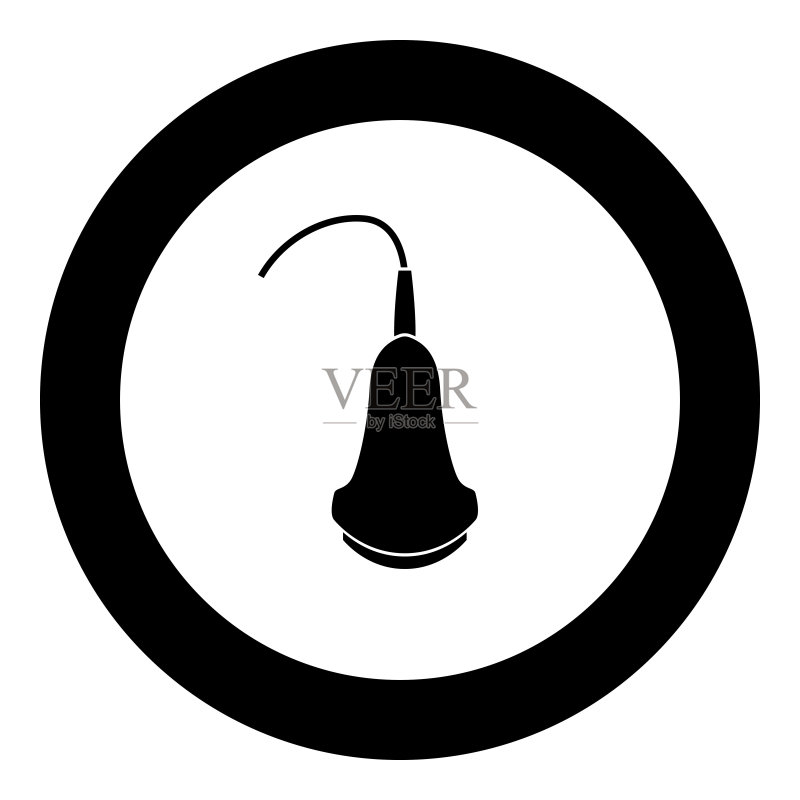圆形黑色超声波图标图标素材