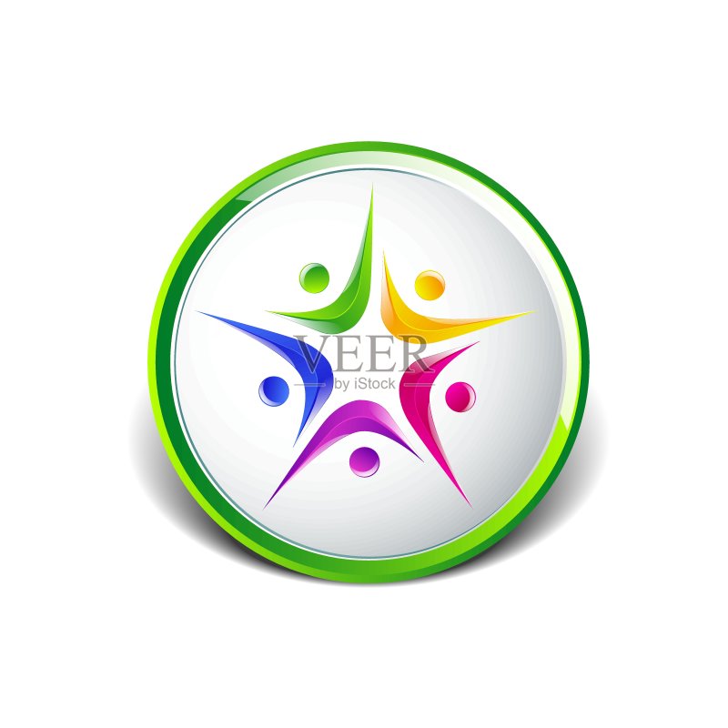 五人标志模板图标矢量图图标素材