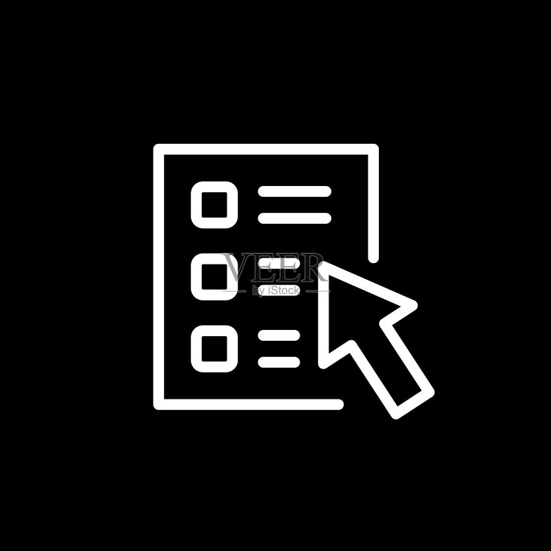 在线调查线性轮廓图标图标素材