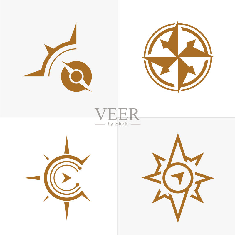 创意指南针LOGO设计模板图标合集图标素材