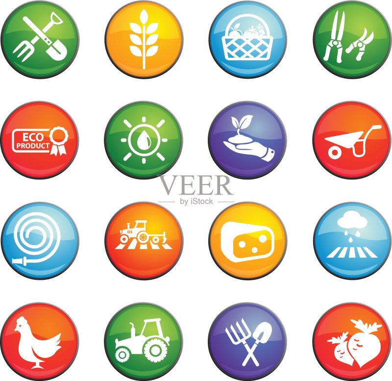 农业图标设置图标素材